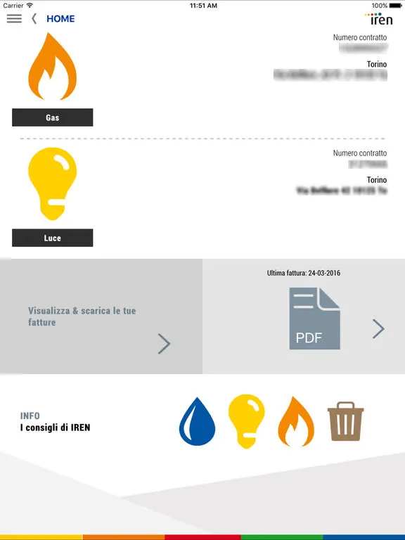 schermata principale di clickiren app