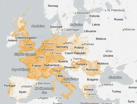 Copertura Vodafone Wi-Fi Community in Europa