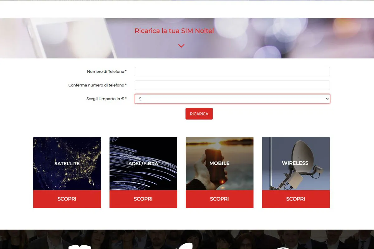 ricarica noitel online