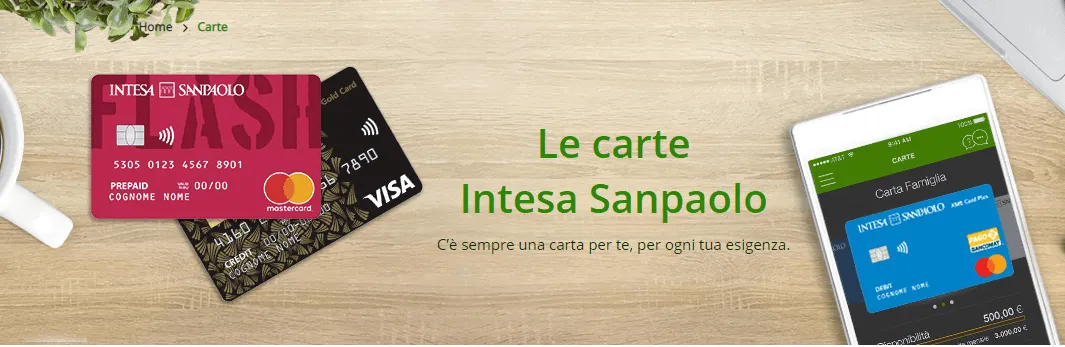 Le carte di credito Intesa San Paolo