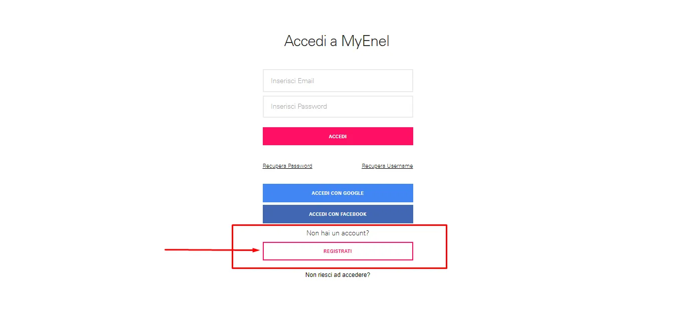 my enel registrazione