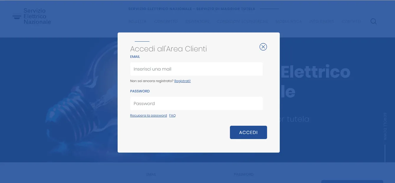 area clienti enel maggior tutela