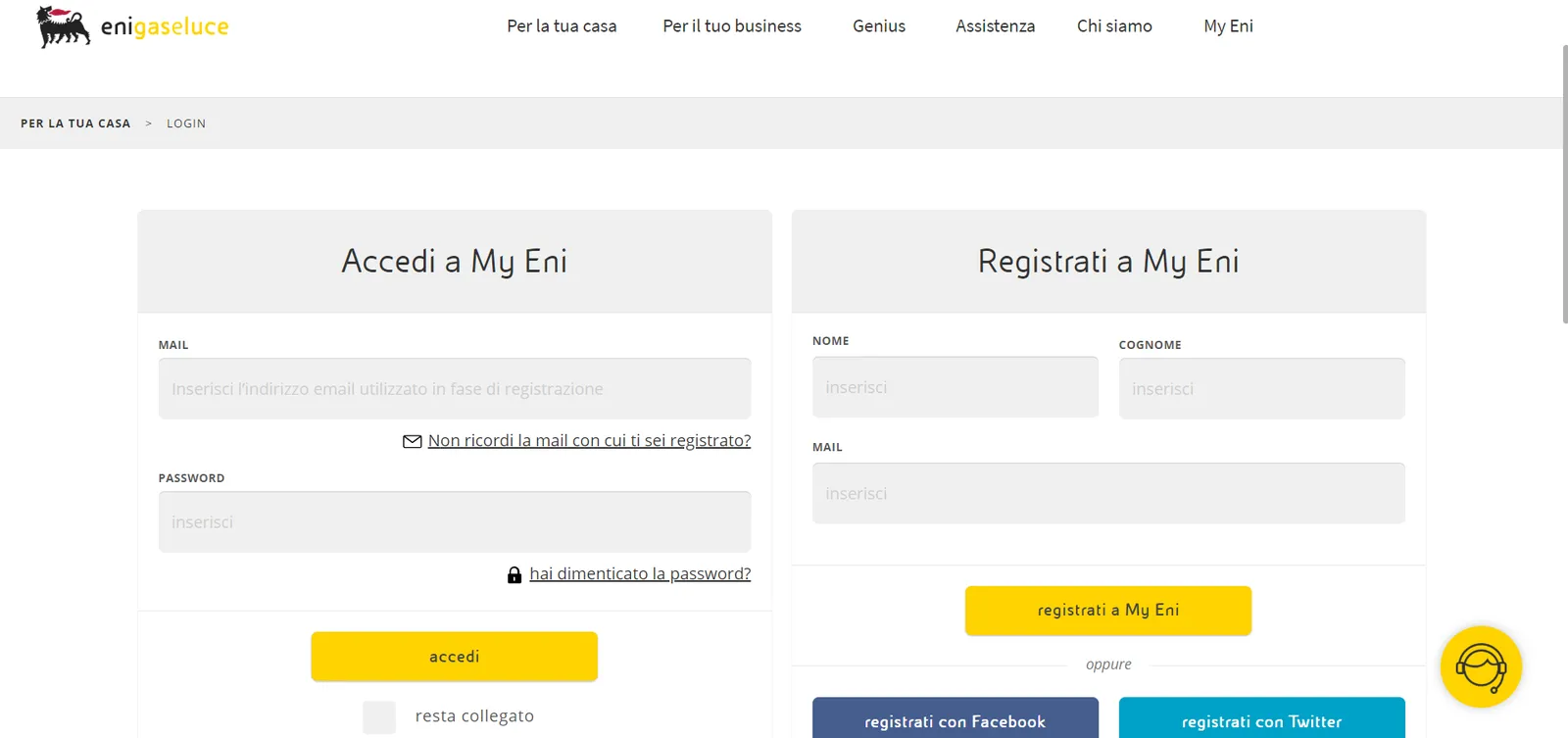 accedi al portale my eni