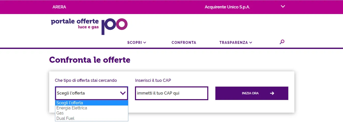 scegli il tipo di offerta