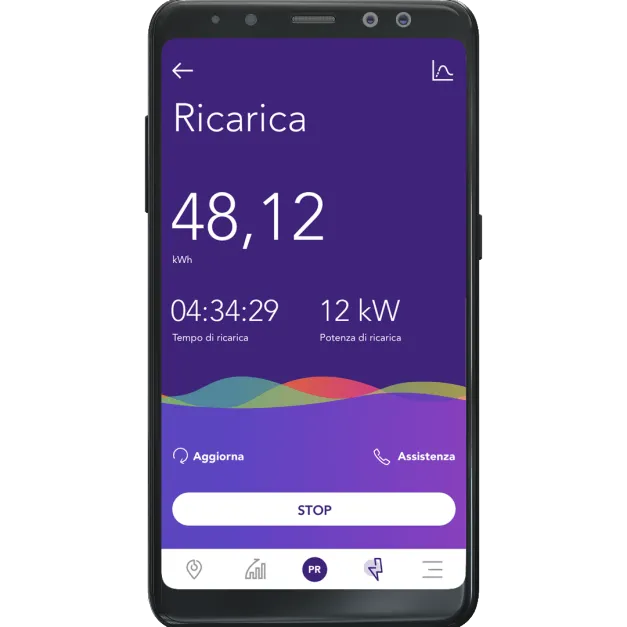 schermata di ricarica enel x juice pass
