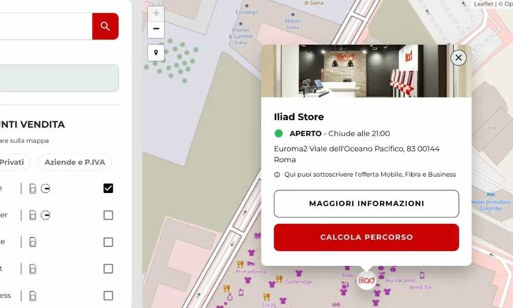 Iliad Store vicino a me sulla mappa