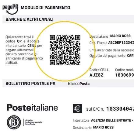 Il sistema PagoPA con QR Code sta andando a sostituire il RAV - Credits: Ilsole24ore.com