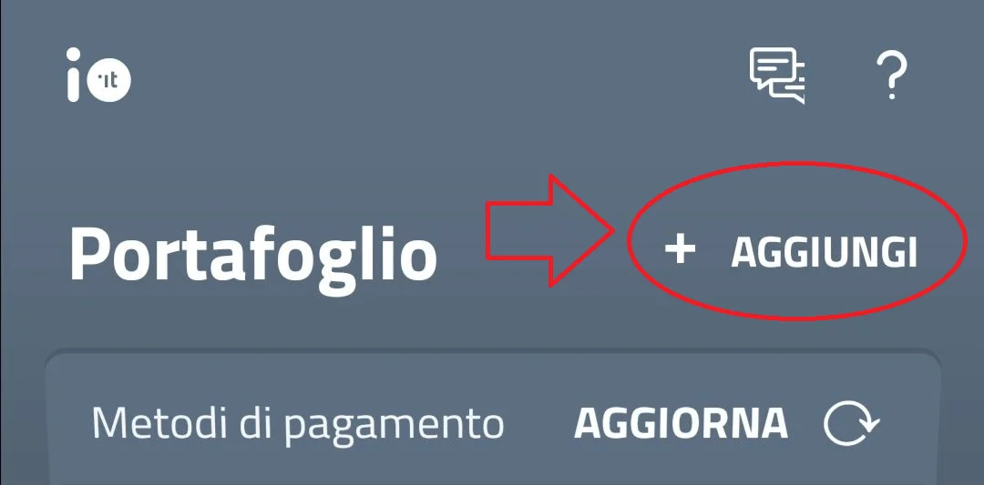 Aggiungi Metodi di Pagamento App IO