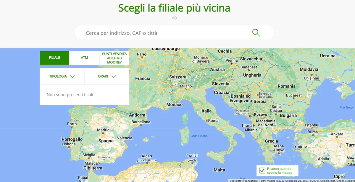 Trova il tuo sportello convenzionato Intesa San Paolo