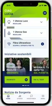 my sorgenia schermata app