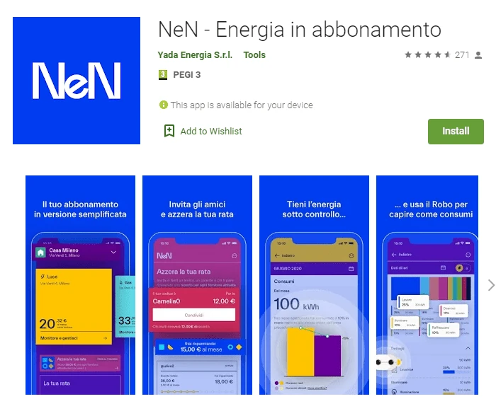 Applicazione NeN Energia