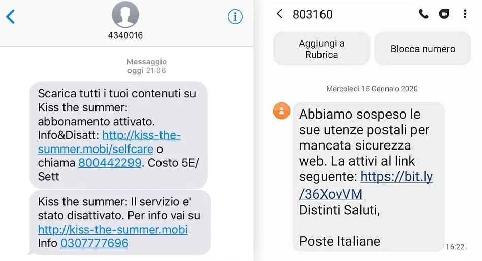 Esempi di Servizi a Pagamento VAS
