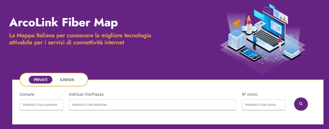 Copertura ArcoLink Fiber Map