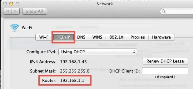 Trovare IP del router su Mac