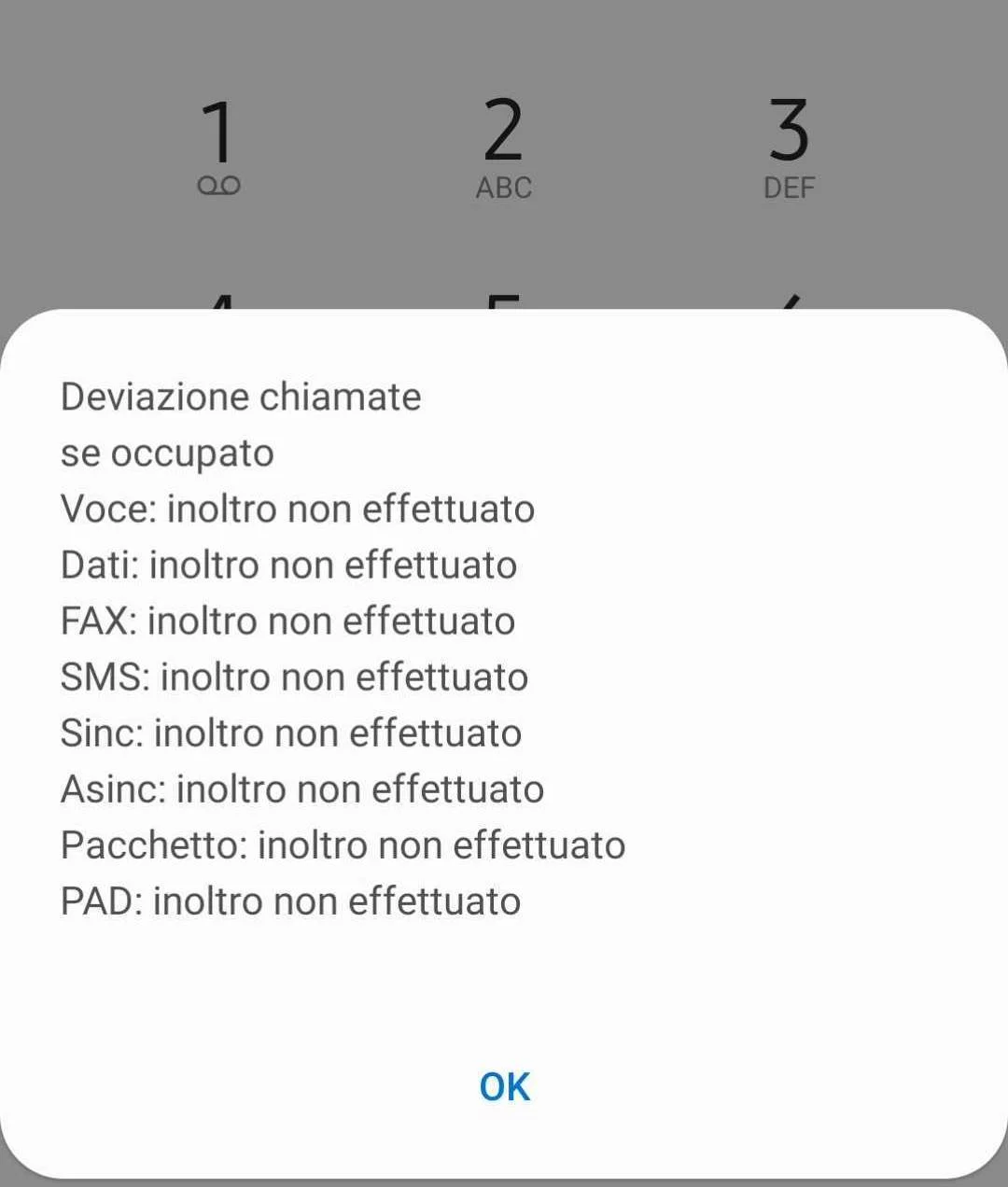 Deviazione segreteria TIM disattivata
