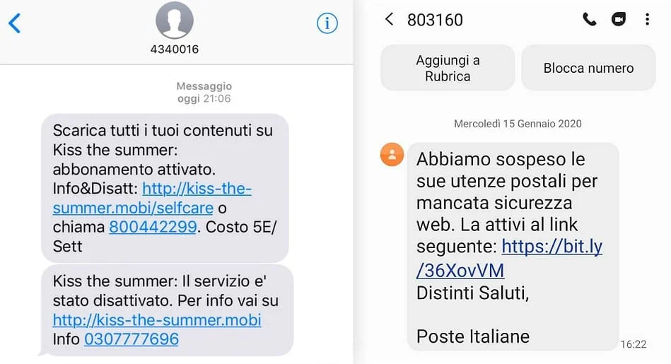 Esempi di Servizi a Pagamento VAS