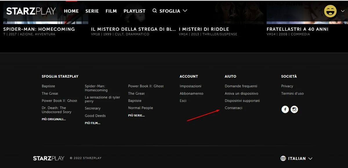 Contatti e Assistenza Starzplay