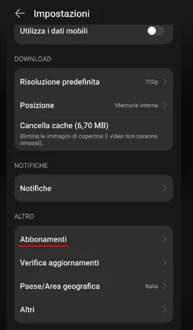 Disattivazione del Rinnovo Automatico