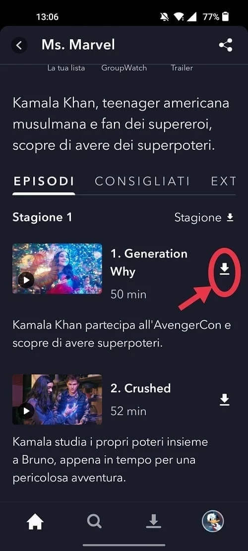 Download Disney Plus come scaricare un episodio di una serie tv - Credits: Disneyplus.it