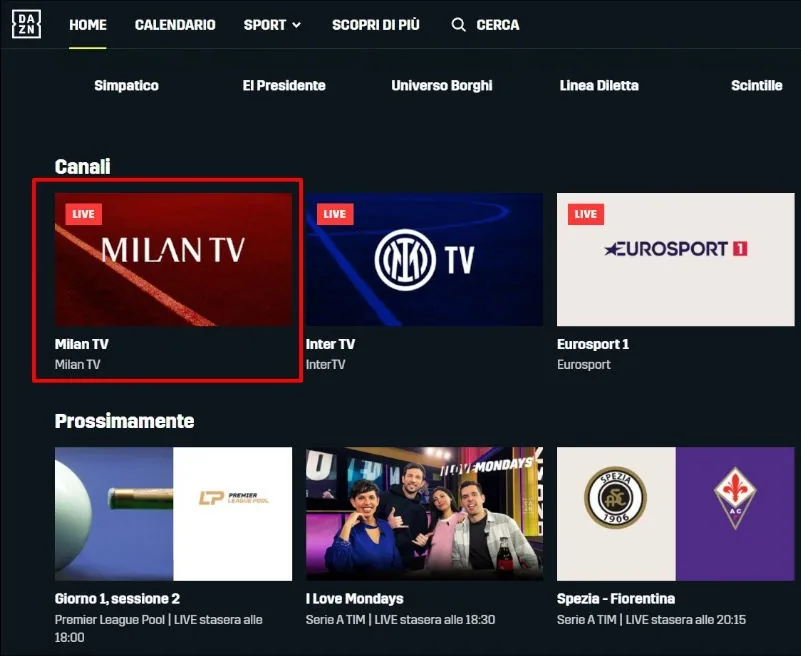Milan Channel DAZN