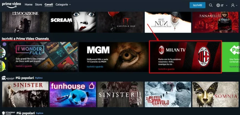 Milan Channel Amazon Prime Video