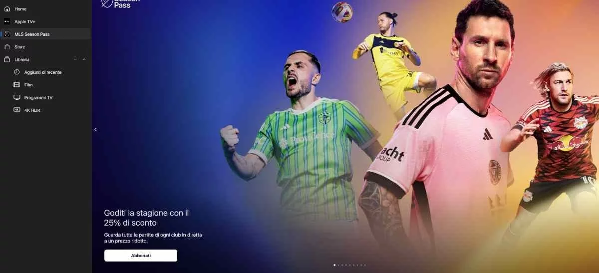 La pagina per attivare l'abbonamento alla MLS
