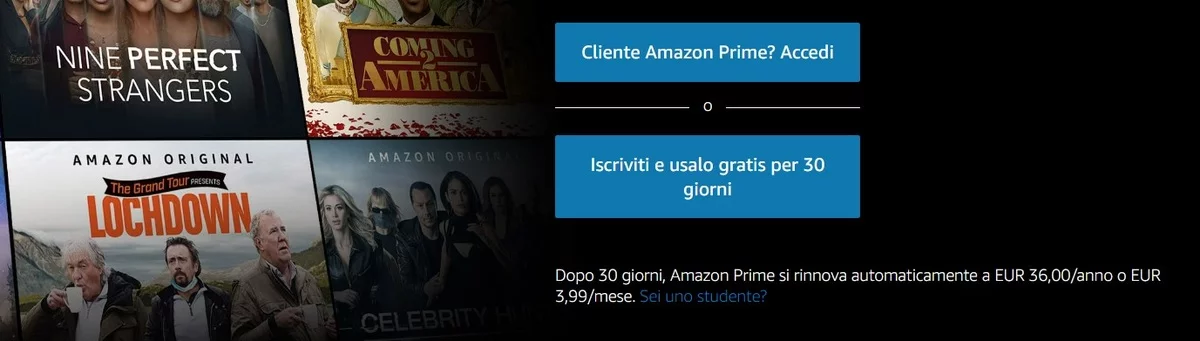 Le modalità di iscrizione a Prime Video